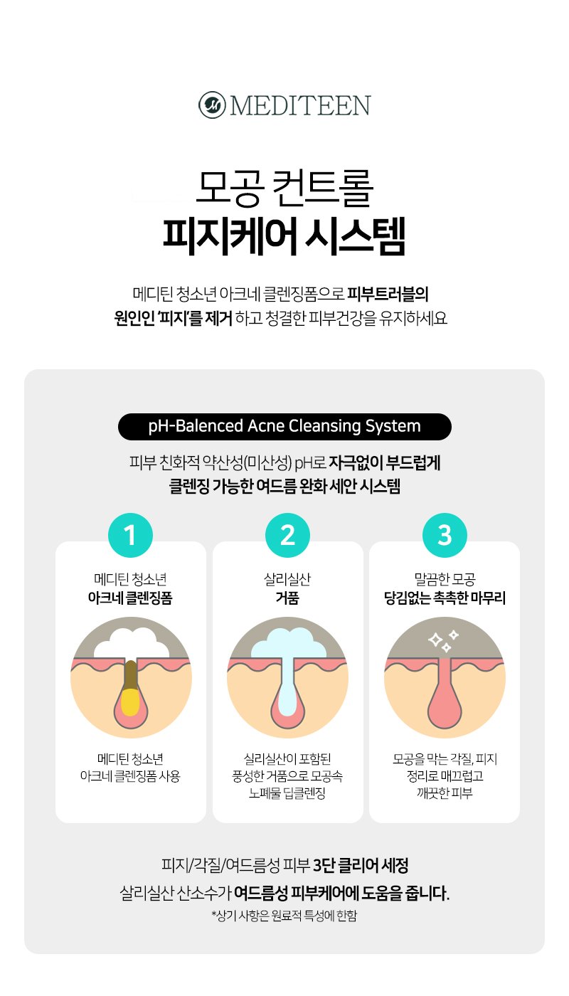 메디틴1419 청소년 아크네 클렌징폼 150ml (한국콜마 제조) 상세 7